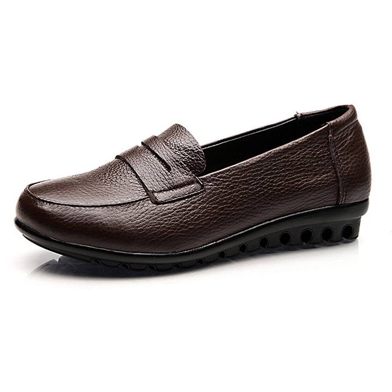 Uudet Naisten Pehmeät Rento Mukavat Matalat Kengät Loaferit Slip-on Muoti Pyöreät Toe Matalat Kengät Kengät