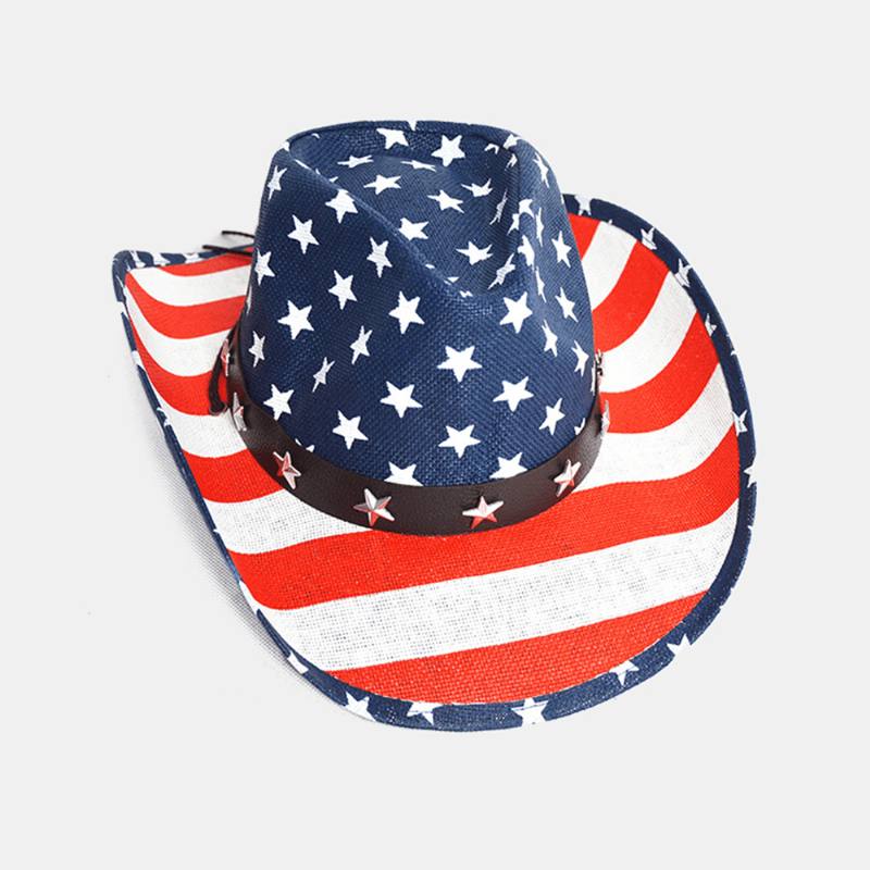 American Flag Panama Western Cowboy Hat Sailor Dance Hat Isänmaallinen Jazz Hat