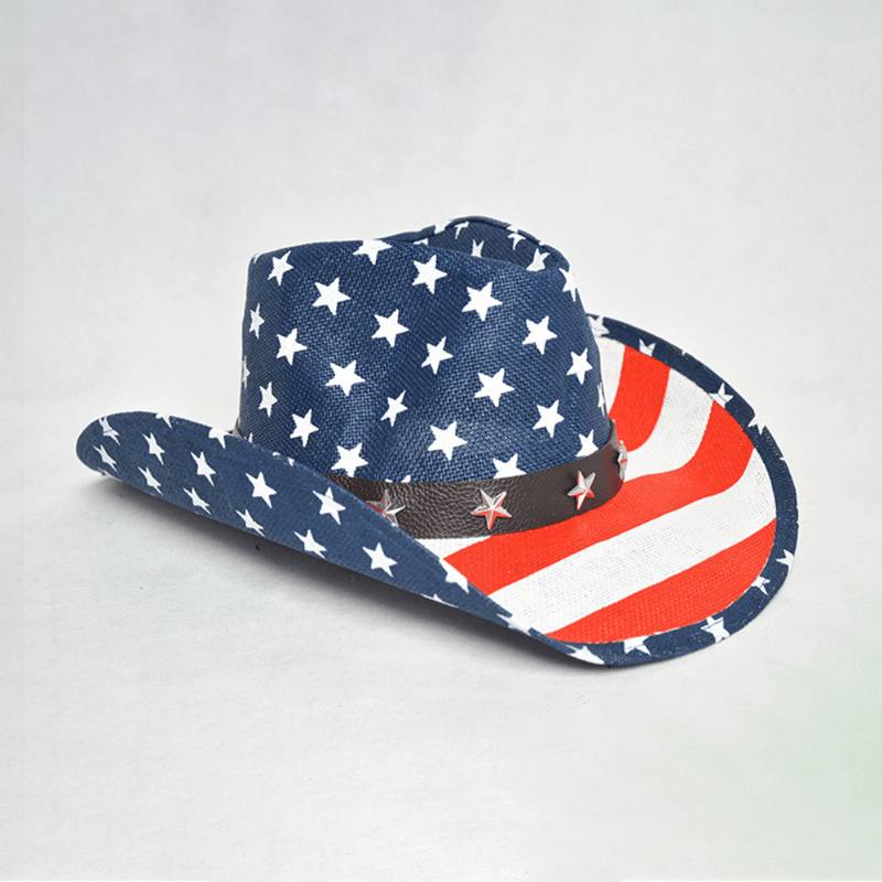 American Flag Panama Western Cowboy Hat Sailor Dance Hat Isänmaallinen Jazz Hat