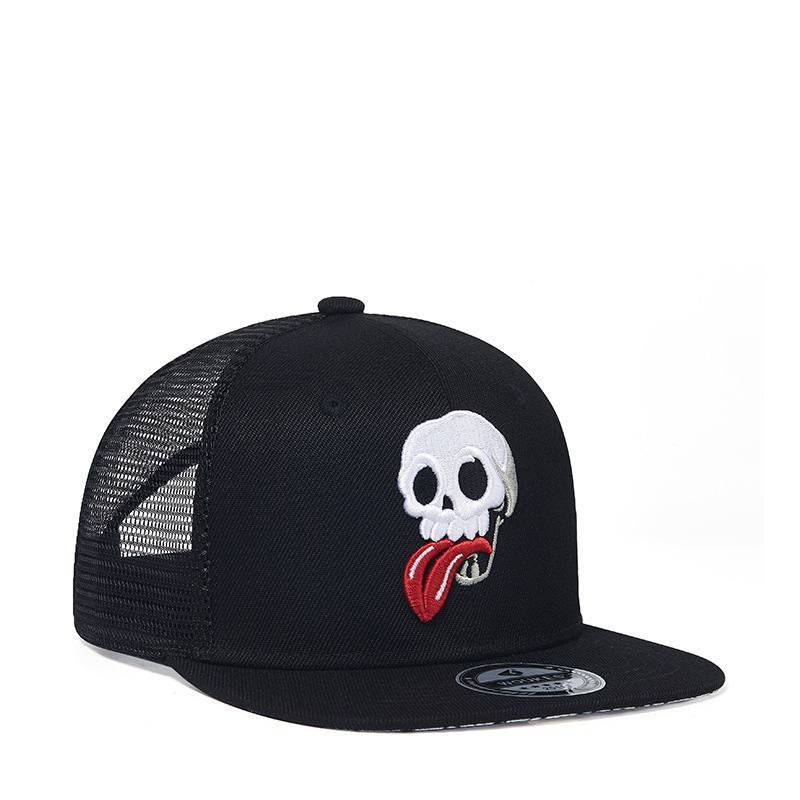 Brodeerattu Skull Hip Hop -polyesterihattu