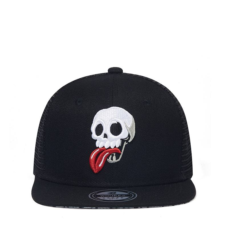 Brodeerattu Skull Hip Hop -polyesterihattu