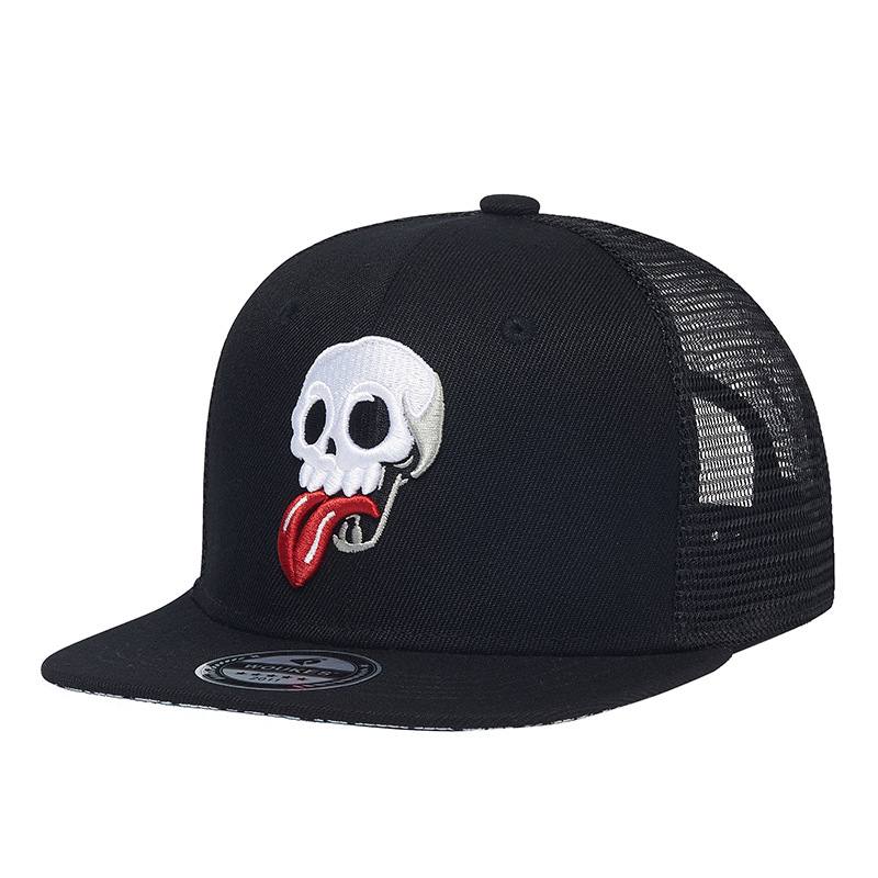 Brodeerattu Skull Hip Hop -polyesterihattu