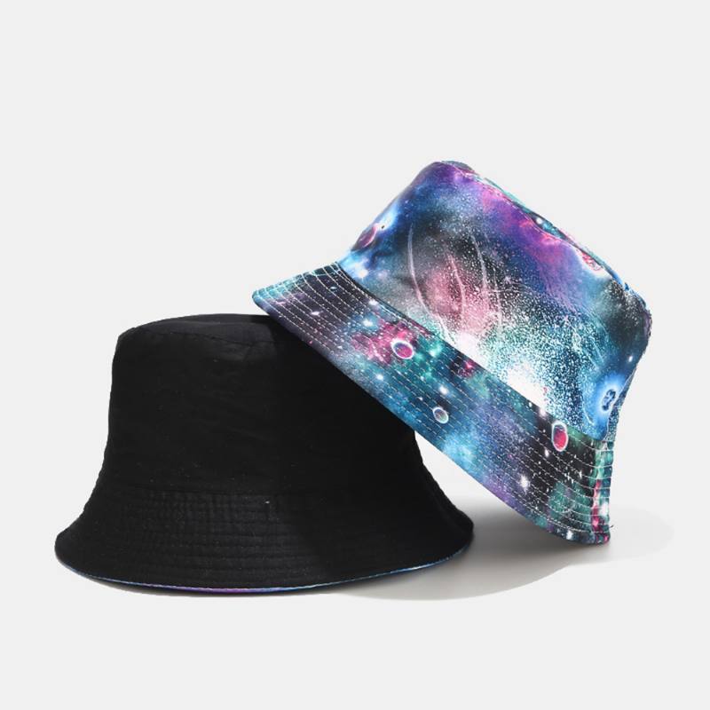 Graffiti Galaxy Fisherman Hat Naisten Puuvilla-allashattu Bucket Hat