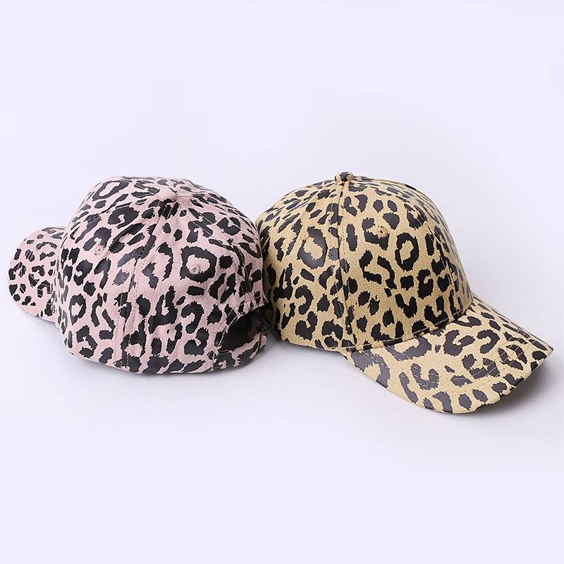 Hat Female Leopard Painatus Baseball Cap Sunshade Outdoor Travel Sun Protection Duck Tongue