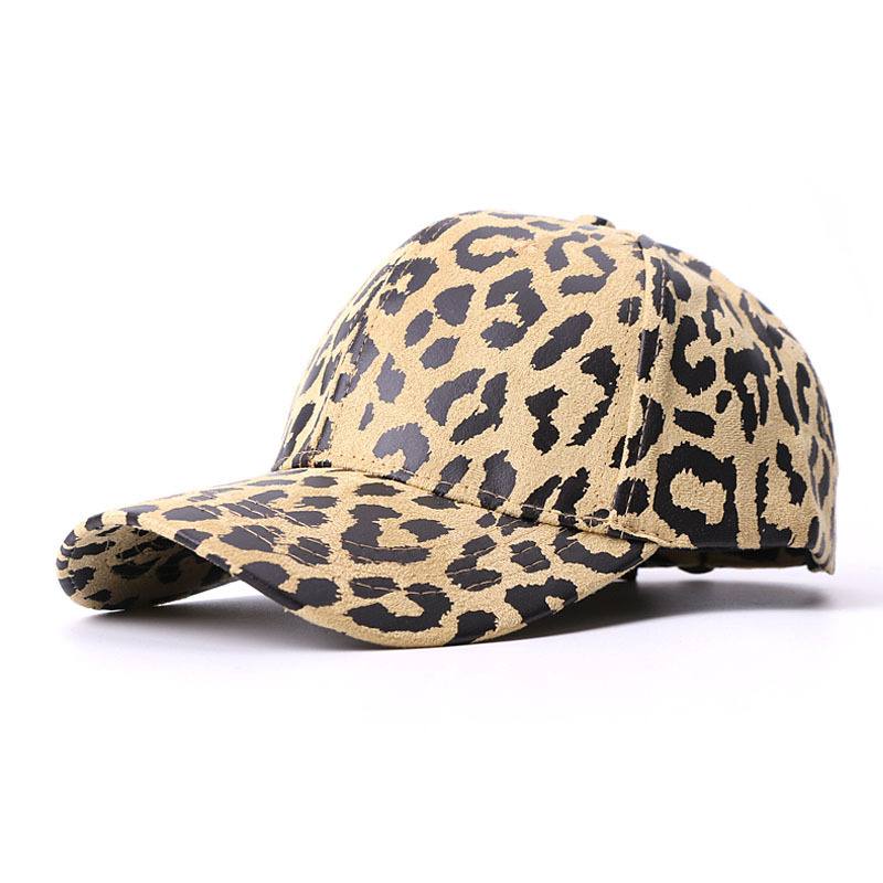 Hat Female Leopard Painatus Baseball Cap Sunshade Outdoor Travel Sun Protection Duck Tongue