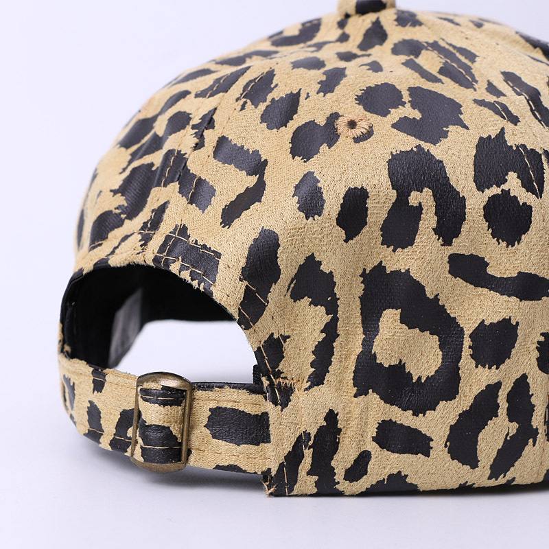 Hat Female Leopard Painatus Baseball Cap Sunshade Outdoor Travel Sun Protection Duck Tongue