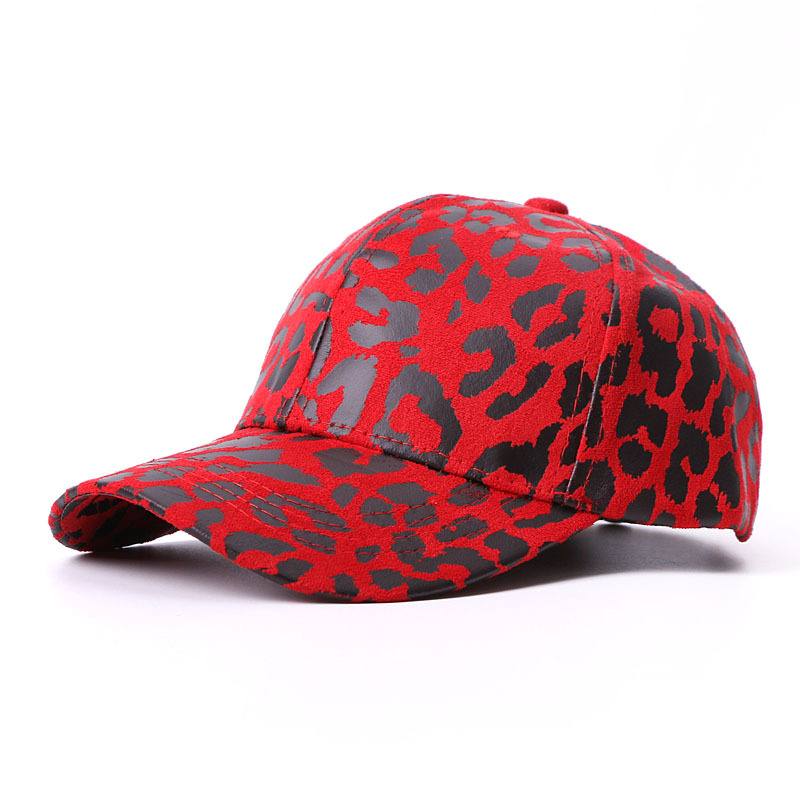 Hat Female Leopard Painatus Baseball Cap Sunshade Outdoor Travel Sun Protection Duck Tongue