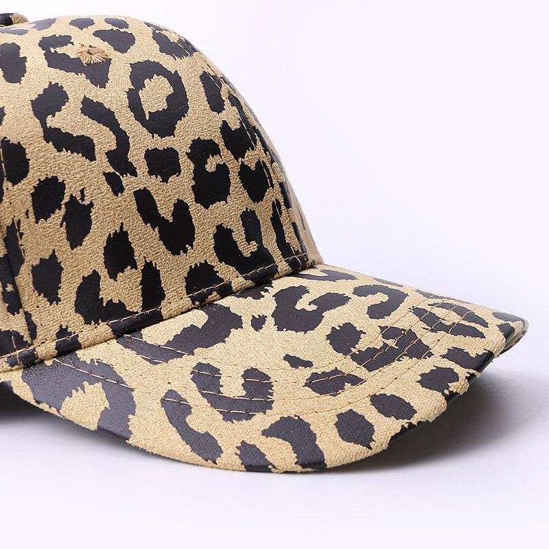 Hat Female Leopard Painatus Baseball Cap Sunshade Outdoor Travel Sun Protection Duck Tongue