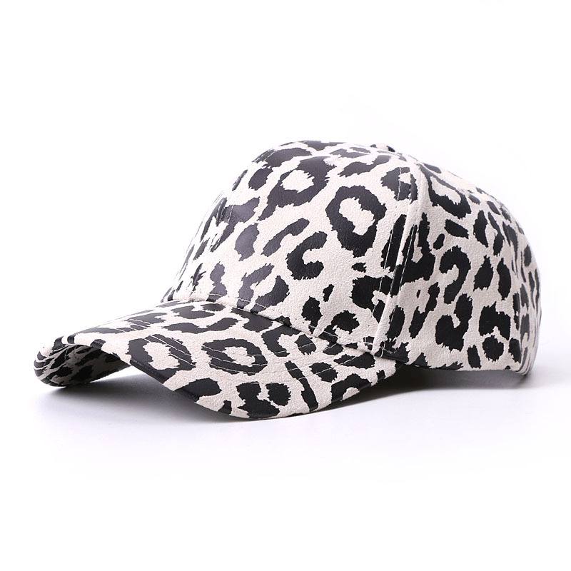 Hat Female Leopard Painatus Baseball Cap Sunshade Outdoor Travel Sun Protection Duck Tongue