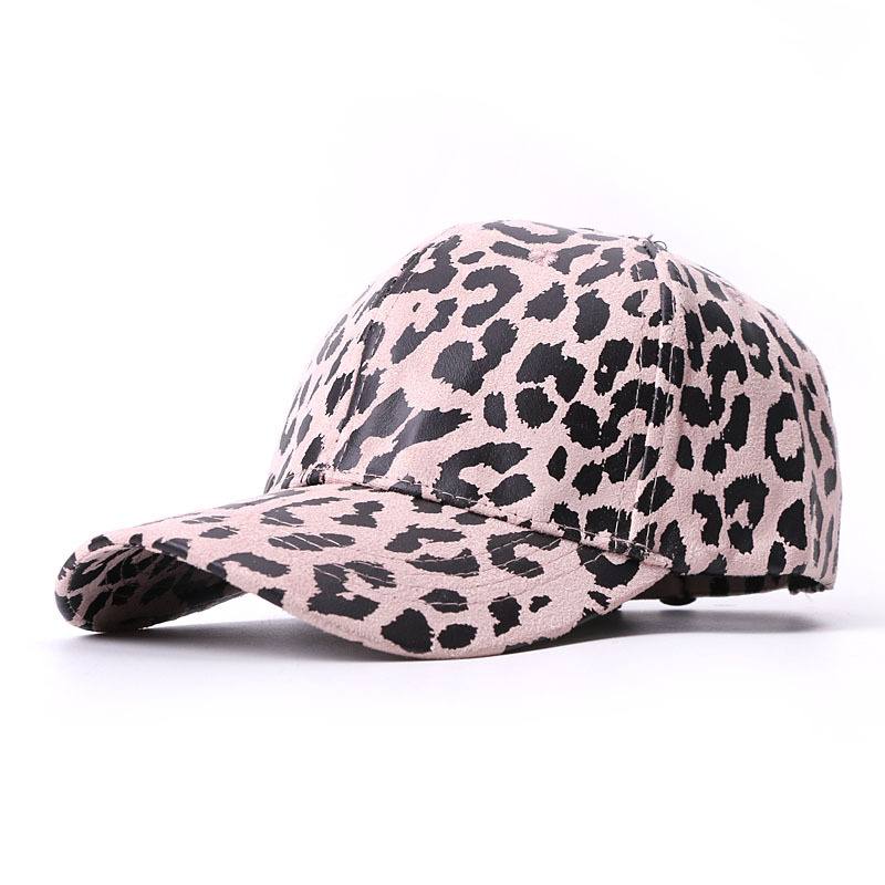 Hat Female Leopard Painatus Baseball Cap Sunshade Outdoor Travel Sun Protection Duck Tongue