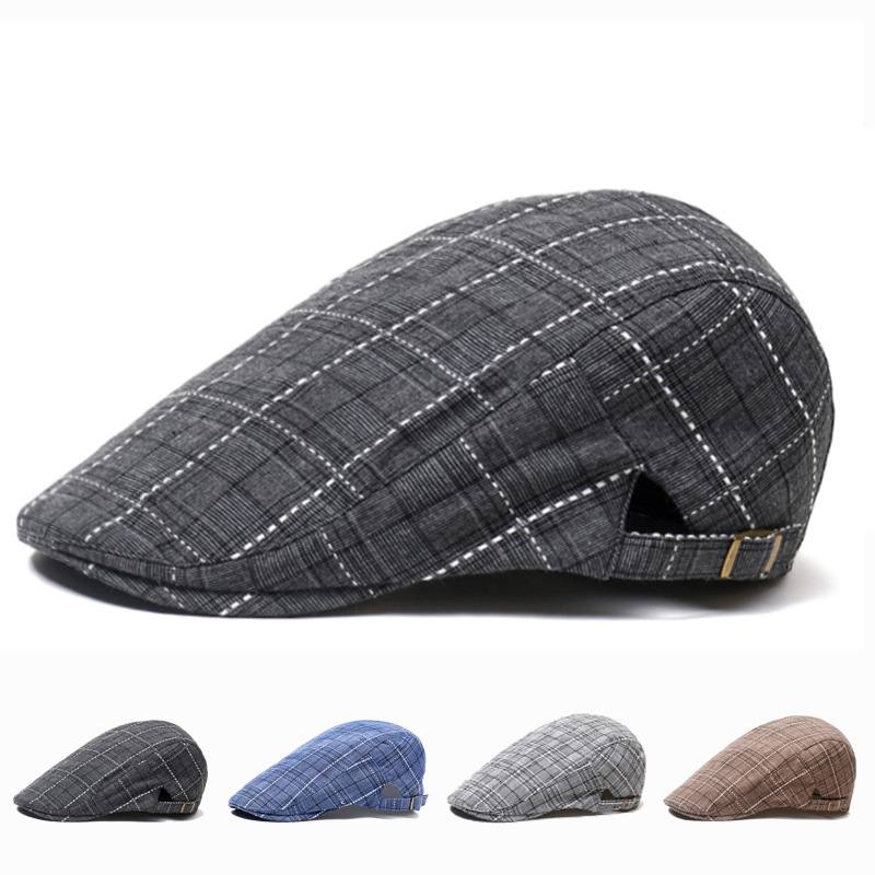 Huippukorkki Eteenpäin Cap Plaid Baseball Cap Visiiri Beretti Aurinkohattu