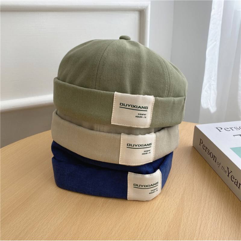 Japanilainen Letter Label Melon Leather Cap