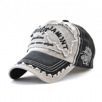 Miehet Naiset Canvas Kirjepainettu Patchwork Peaked Cap