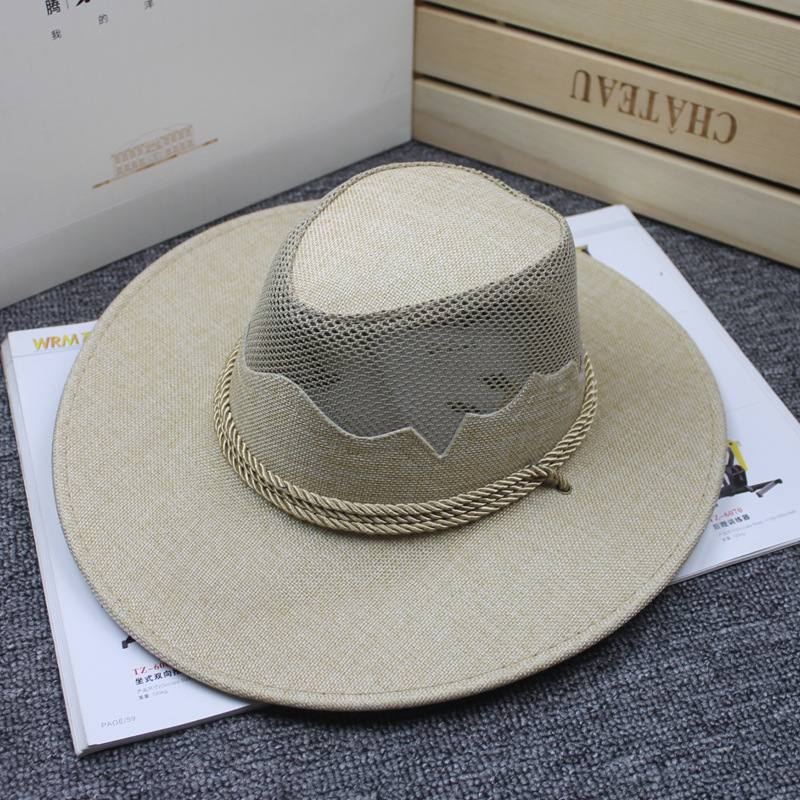 Miehet Naiset Outdoor Mesh Hengittävä Cowboy Hat Travel Sunshade Visiiri Hat