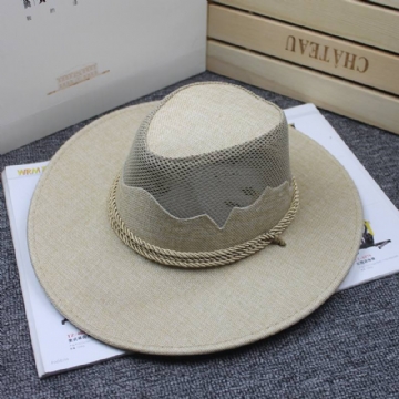 Miehet Naiset Outdoor Mesh Hengittävä Cowboy Hat Travel Sunshade Visiiri Hat