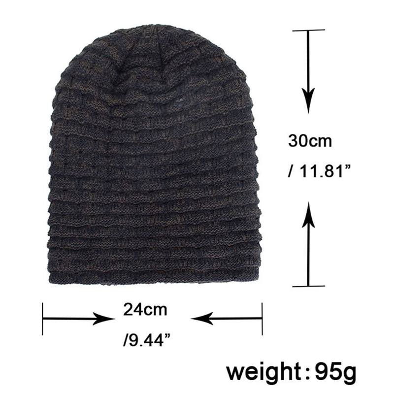 Miehet Naiset Special Stripe Plus Velvet Knitted Hat Pipohatut