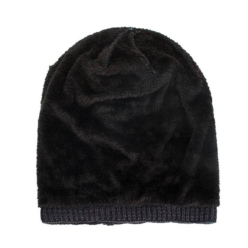 Miehet Naiset Special Stripe Plus Velvet Knitted Hat Pipohatut