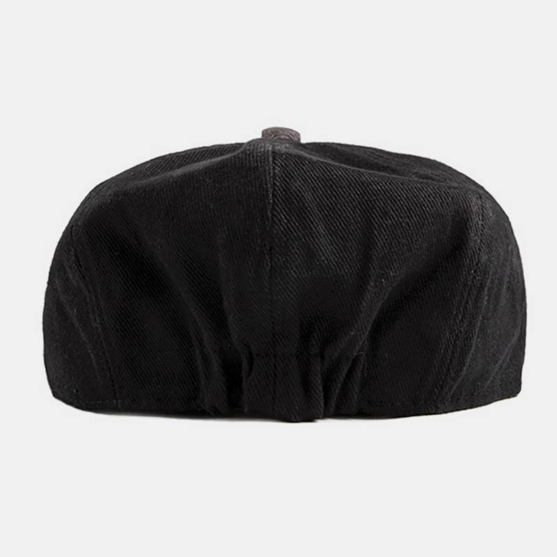 Miehet Puuvilla Brittiläinen Tyyli Street Trend Kontrasti Väri Outdoot Sunvisor Forward Hat Baretti Hattu Kahdeksankulmainen Hattu