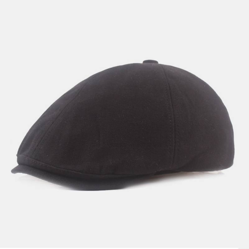 Miesten Cotton Baret Cap Yksivärinen Retro Säädettävä Sanomalehtihattu Maalari Hattu Kahdeksankulmainen Hattu