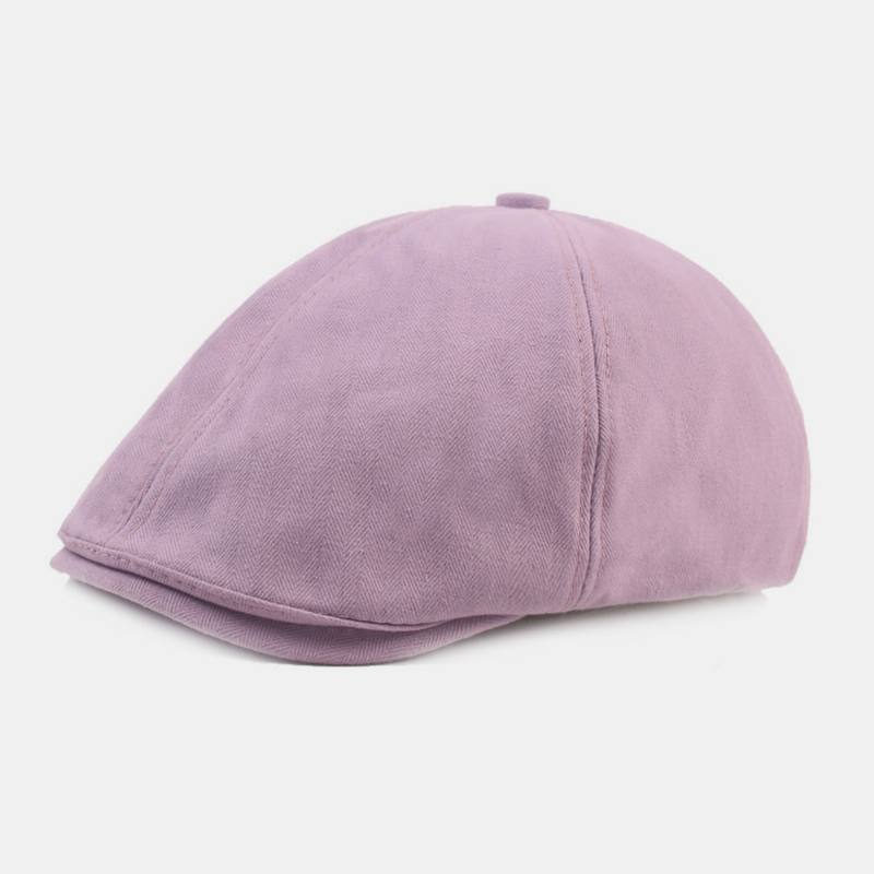 Miesten Cotton Baret Cap Yksivärinen Retro Säädettävä Sanomalehtihattu Maalari Hattu Kahdeksankulmainen Hattu