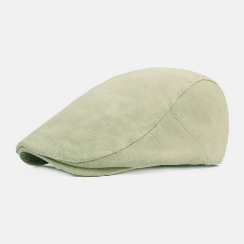 Miesten Cotton Baret Cap Yksivärinen Säädettävä Rento Retro Aurinkovarjo Eteenpäin Lippalakki Litteä Hattu