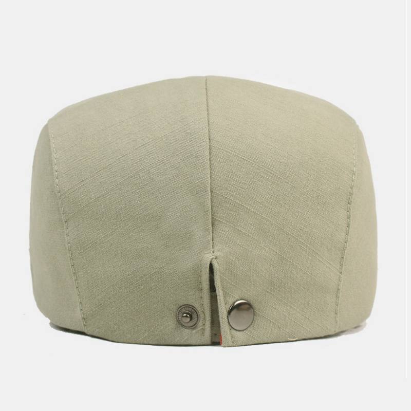 Miesten Cotton Baret Cap Yksivärinen Säädettävä Rento Retro Aurinkovarjo Eteenpäin Lippalakki Litteä Hattu