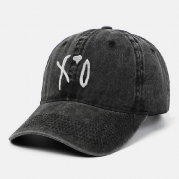 Miesten Cotton Letter Xo Brodeerattu Twill Cap Outdoor Wild Säädettävä Suncreen Baseball Lippalakki