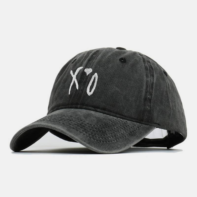 Miesten Cotton Letter Xo Brodeerattu Twill Cap Outdoor Wild Säädettävä Suncreen Baseball Lippalakki