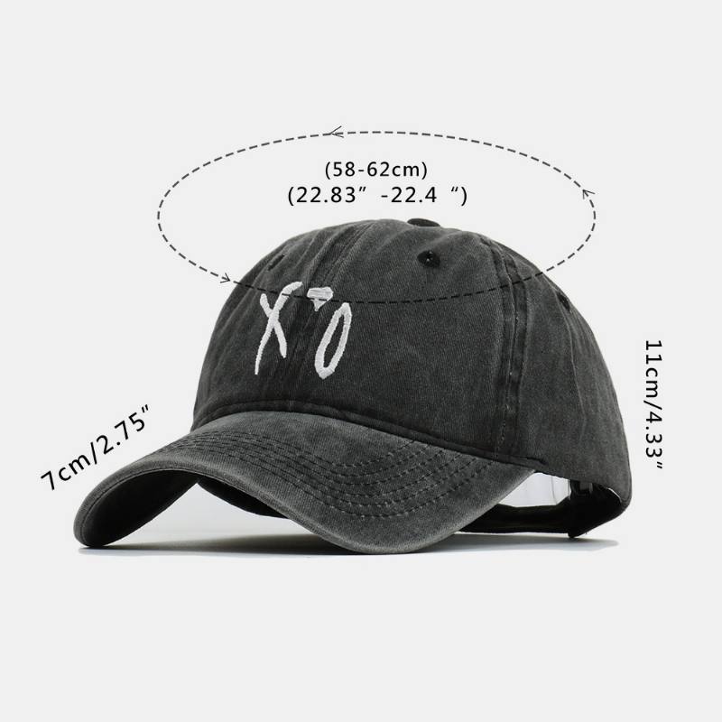 Miesten Cotton Letter Xo Brodeerattu Twill Cap Outdoor Wild Säädettävä Suncreen Baseball Lippalakki