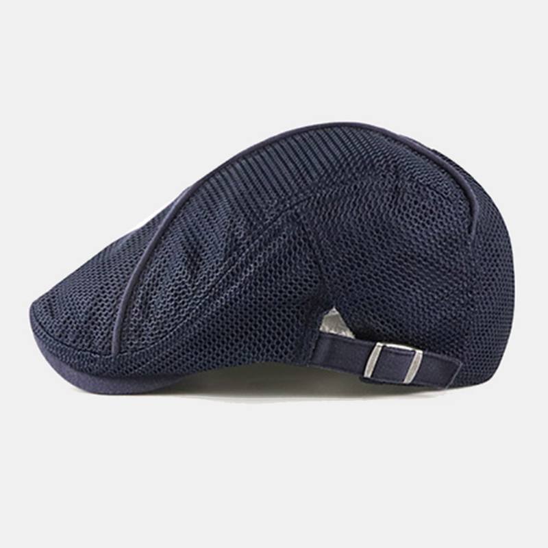 Miesten Dacron Solid Color Mesh Hengittävä Aurinkovoide Beret Flat Cap