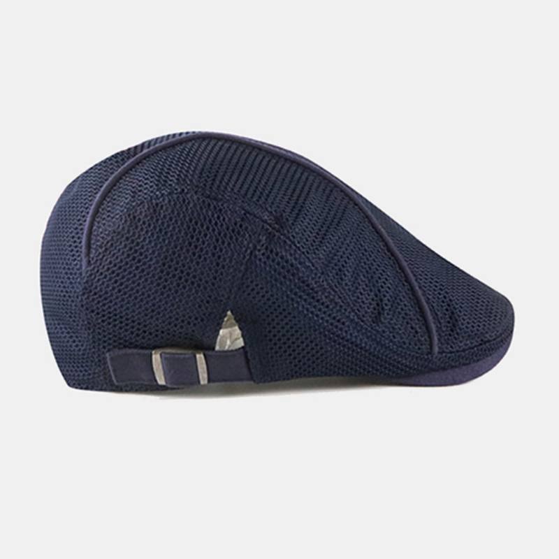 Miesten Dacron Solid Color Mesh Hengittävä Aurinkovoide Beret Flat Cap