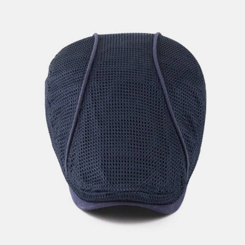 Miesten Dacron Solid Color Mesh Hengittävä Aurinkovoide Beret Flat Cap