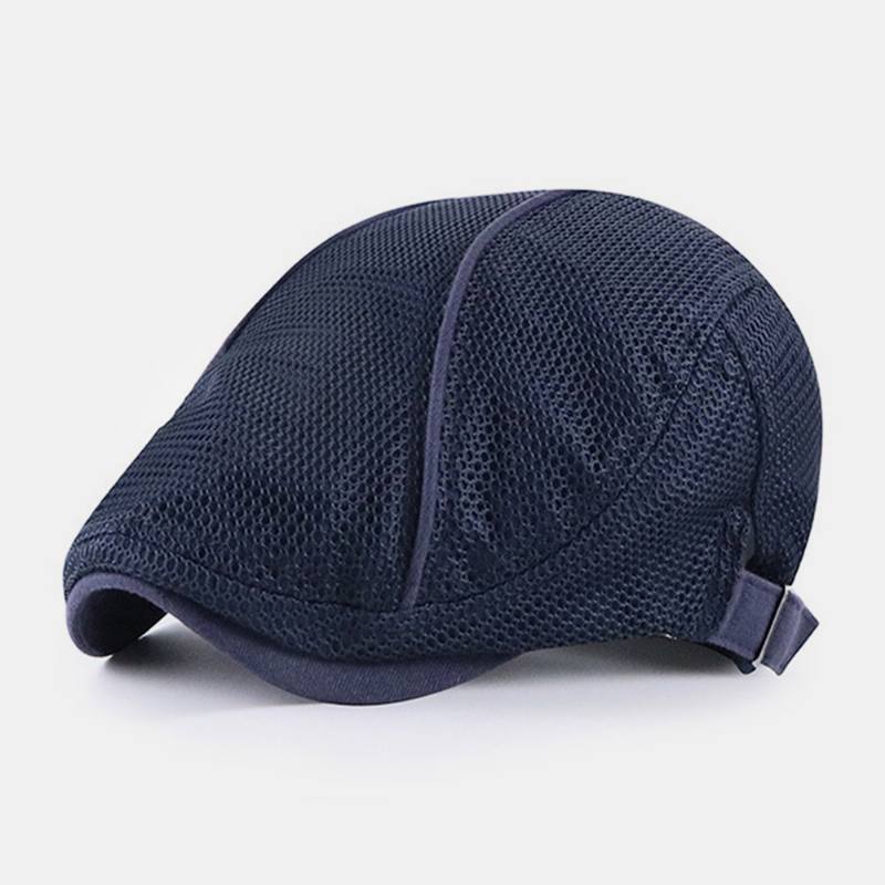 Miesten Dacron Solid Color Mesh Hengittävä Aurinkovoide Beret Flat Cap