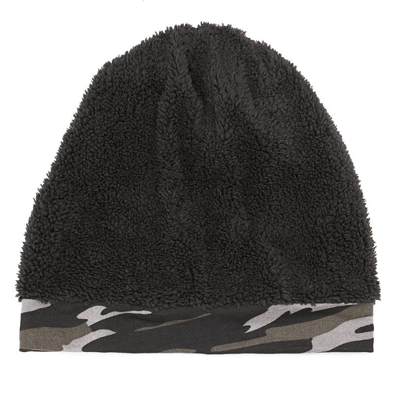 Miesten Naamiointi Talvi Plus Sametti Lämmin Slouchy Beanie Hat Rento Plus Koko Kuulosuojaimet Skull Cap