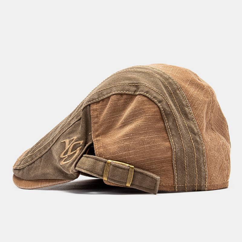 Miesten Patchwork Letter Brodeerattu Säädettävä Rento Forward Cap Flat Cap Beret Cap