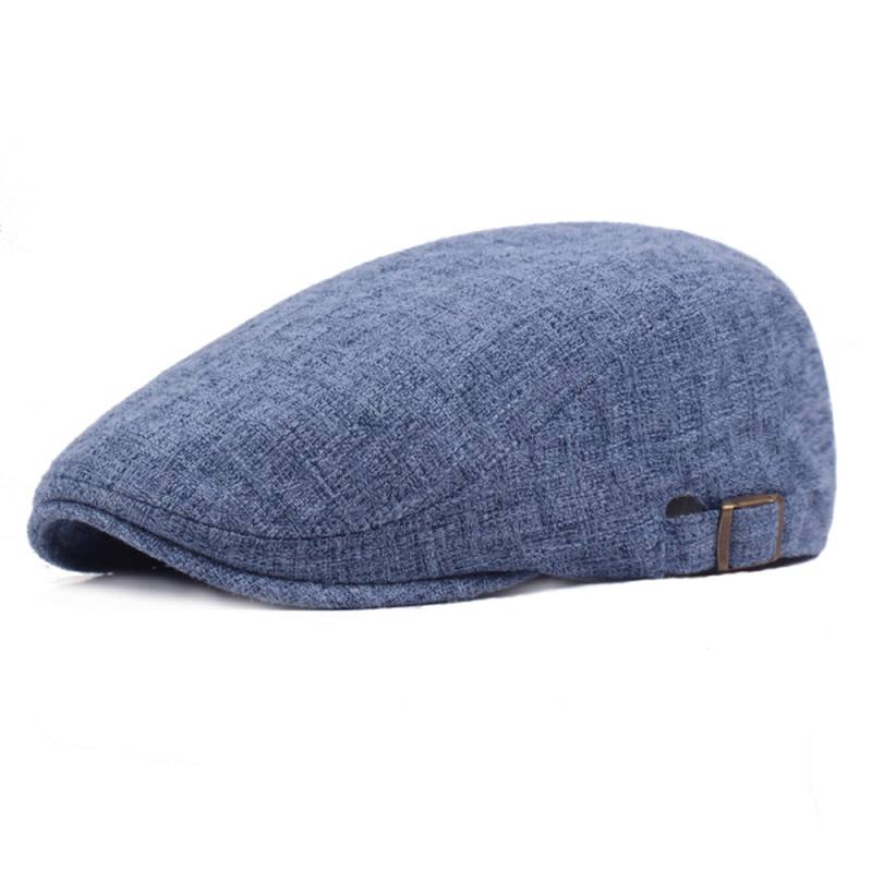 Miesten Pellava Solid Baret Caps Rento Newsboy Forward Hat Gorras