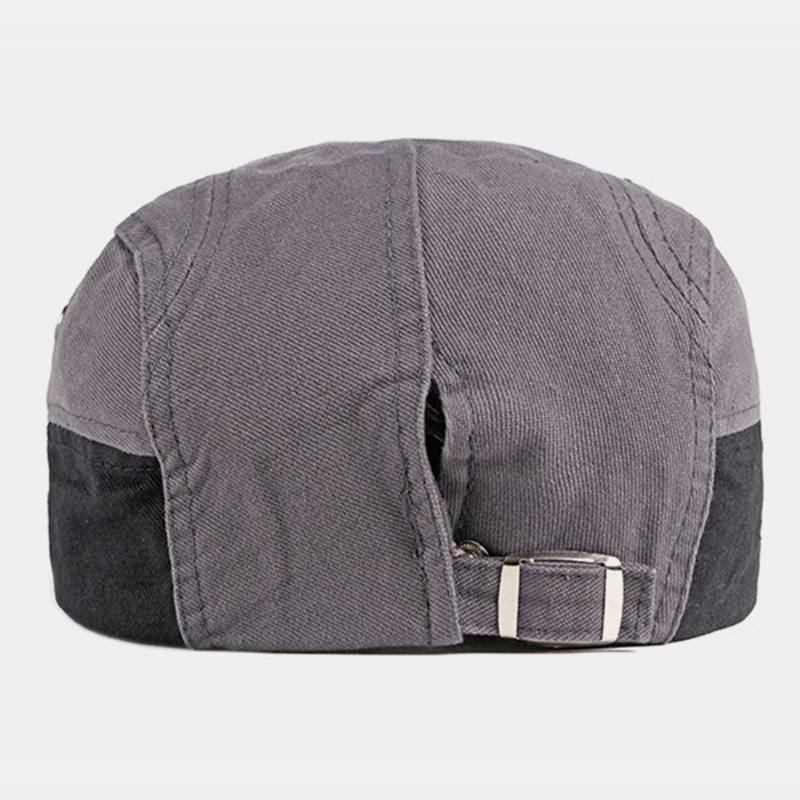 Miesten Puuvilla Patchwork Väri Brittiläinen Ulkoilu Rento All-match Sunvisor Forward Hat Baretti Hattu