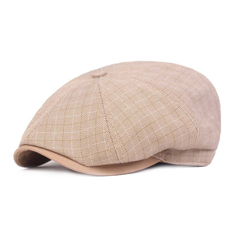 Miesten Visor Pellava Newsboy Baret Caps