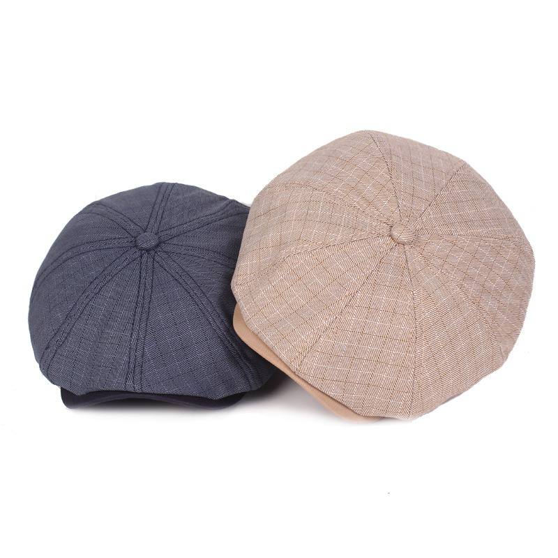 Miesten Visor Pellava Newsboy Baret Caps