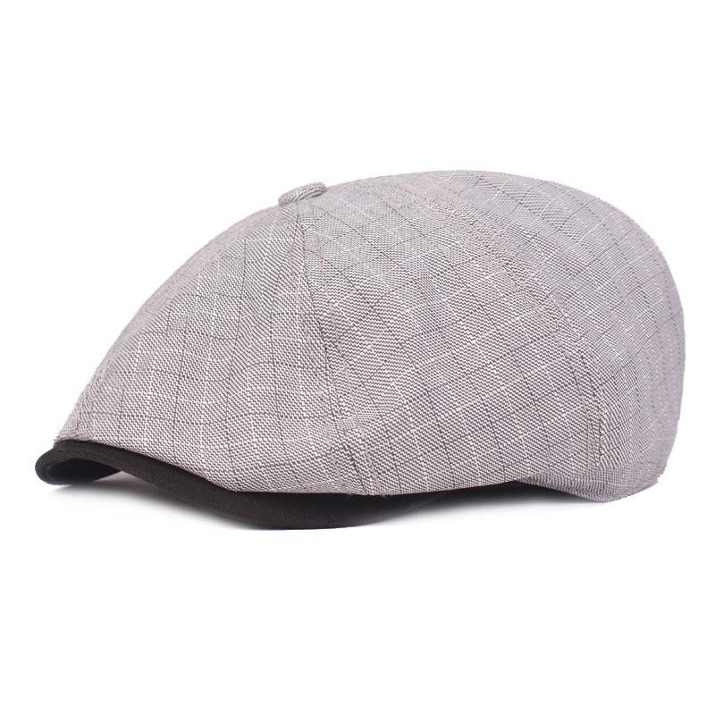 Miesten Visor Pellava Newsboy Baret Caps