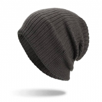 Miesten Winter Thicken Brimless Neulottu Hat Slouch Pipo Caps