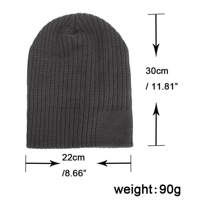 Miesten Winter Thicken Brimless Neulottu Hat Slouch Pipo Caps