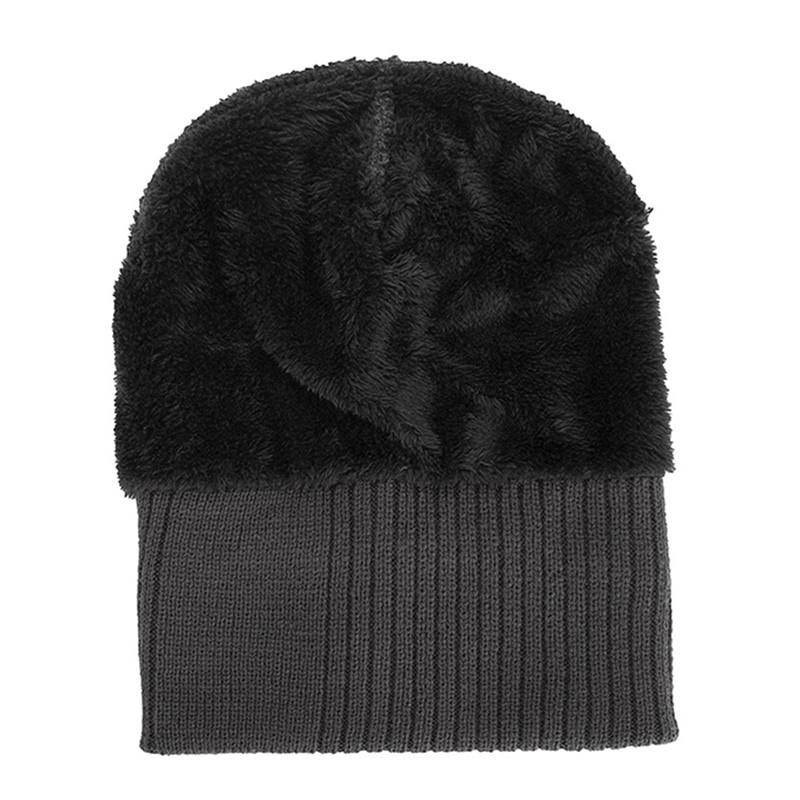 Miesten Winter Thicken Brimless Neulottu Hat Slouch Pipo Caps