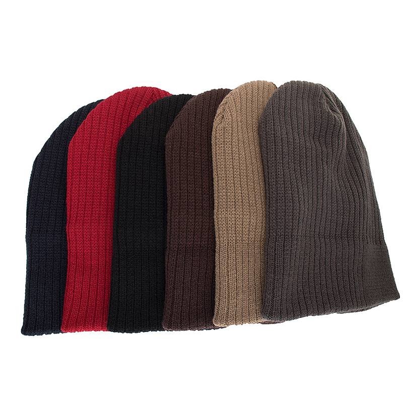 Miesten Winter Thicken Brimless Neulottu Hat Slouch Pipo Caps