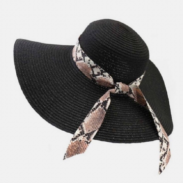 Naisten Aurinkovoide Lomaranta Wild Brim -aurinkohattu Tyylikäs Tyylikäs Bowknot Straw Hat