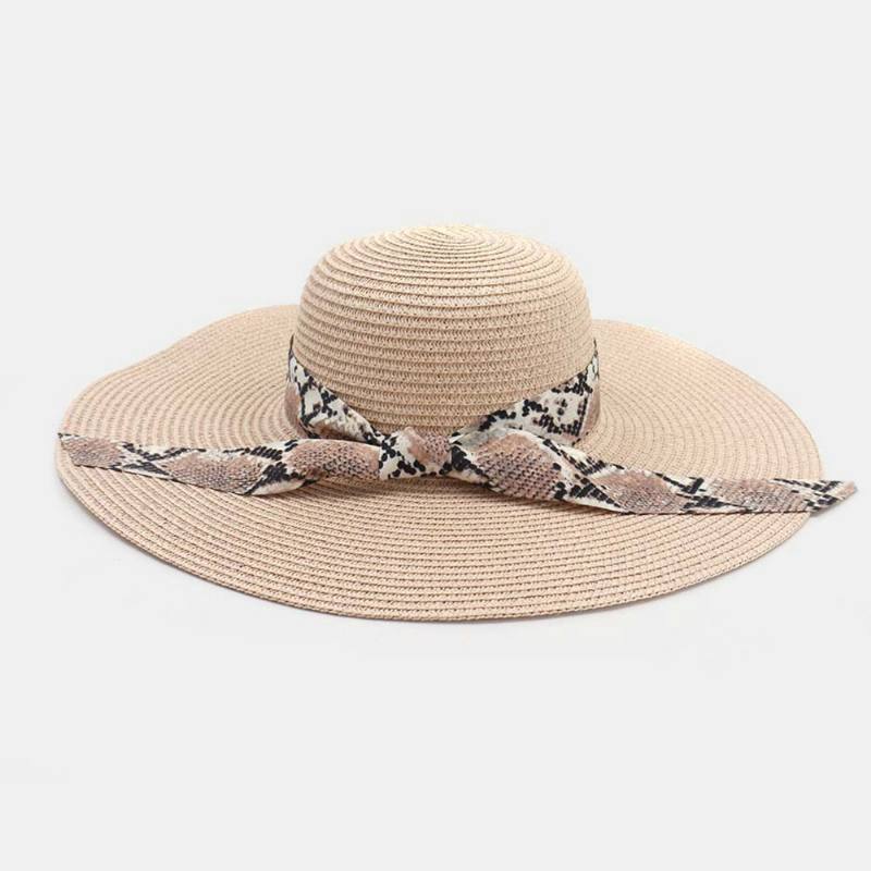 Naisten Aurinkovoide Lomaranta Wild Brim -aurinkohattu Tyylikäs Tyylikäs Bowknot Straw Hat