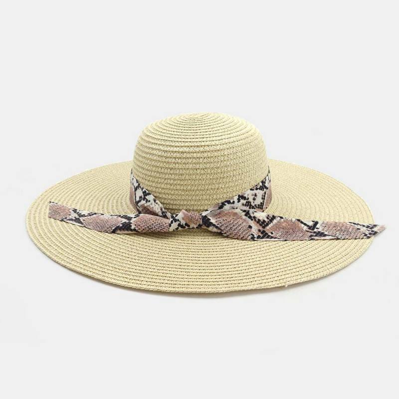 Naisten Aurinkovoide Lomaranta Wild Brim -aurinkohattu Tyylikäs Tyylikäs Bowknot Straw Hat