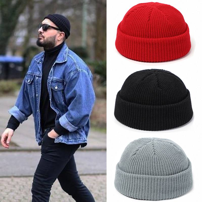 Neulotut Hatut Naisille Skullcap Miesten Pipo Hattu Talvi Retro