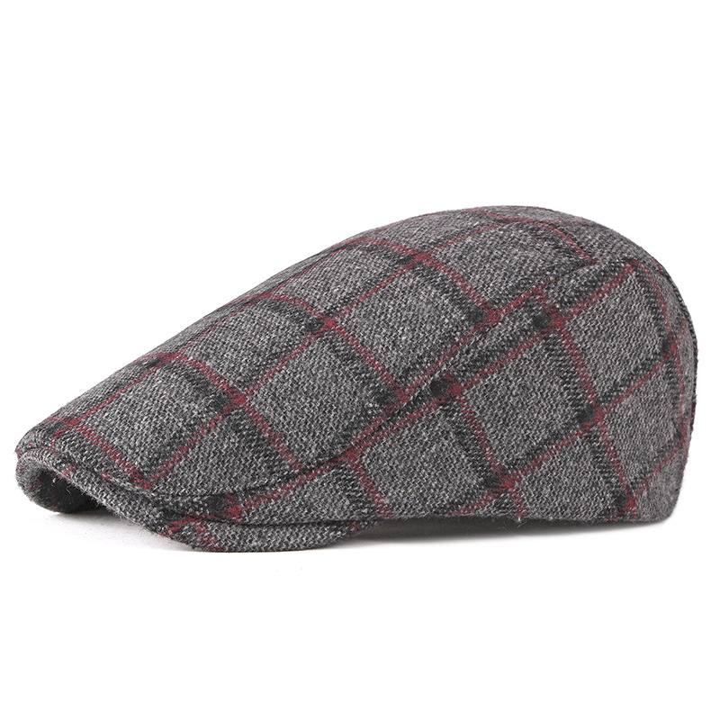 New Style Hat Miesten Brittiläinen Retro Villainen Baretti Rento Plaid