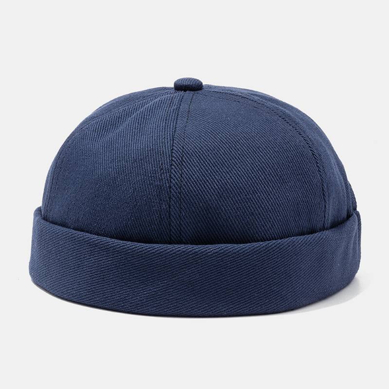 Ranskalainen Retro Classic Elegant Sailor Cap Kylmähattu Wild Pure Color Melon Cap Brimless Hatut